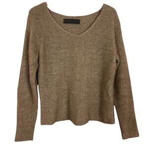 The Elder Statesman Sweater Womens XS Brown V-Neck 100% Cashmere Lightweight